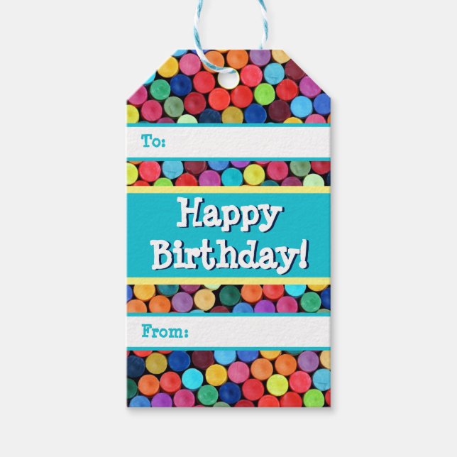 Étiquettes-cadeau Balises cadeaux Crayon Polka Dot (Devant)