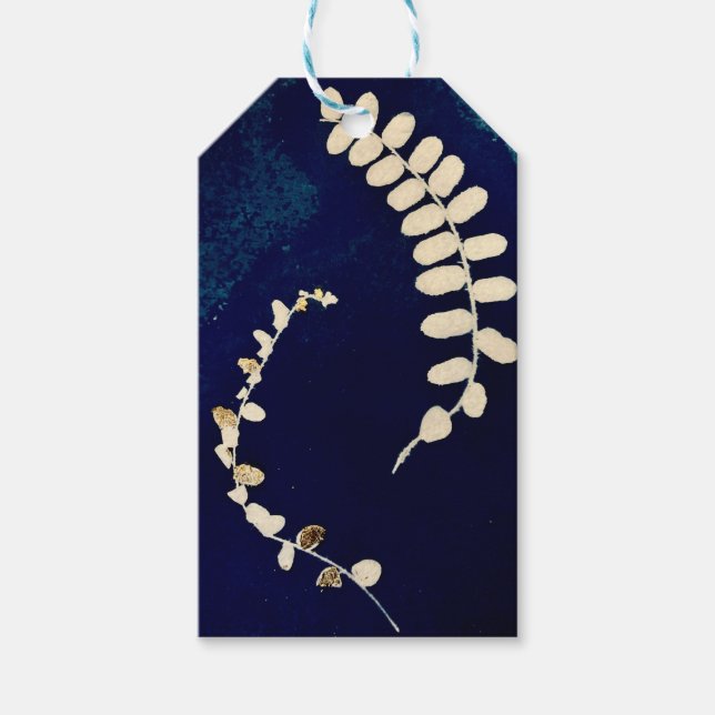 Étiquettes-cadeau Balises cadeaux Cyanotype Fern (Devant)