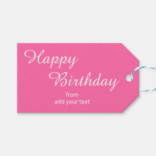 Étiquettes-cadeau Balises cadeaux d'anniversaire rose vif