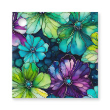 Balises cadeaux d'art floral coloré