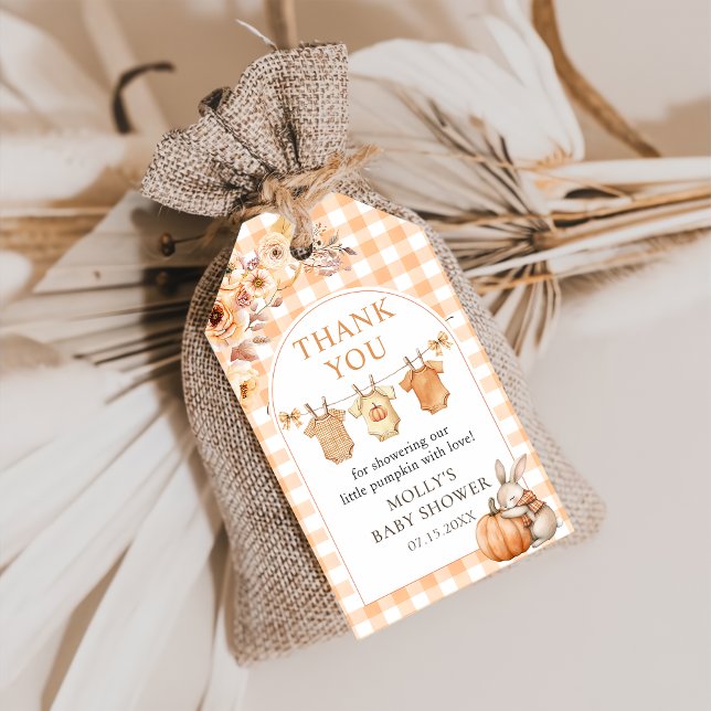 Étiquettes-cadeau Balises Cadeaux de Baby shower Little Citrouille F (Créateur téléchargé)