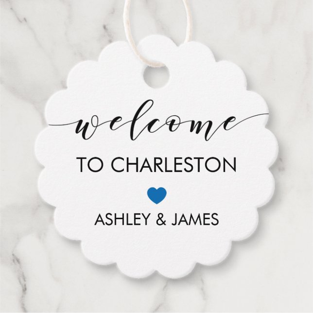 Étiquettes Cadeau Balises cadeaux de bienvenue mariage pour Hôtels,  (Devant)