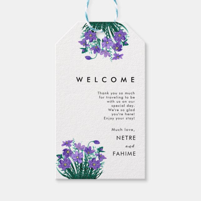 Étiquettes-cadeau Balises cadeaux de bienvenue pour Mariage de feuil (Devant)