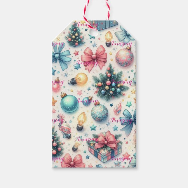 Étiquettes-cadeau Balises cadeaux de fête (Devant)