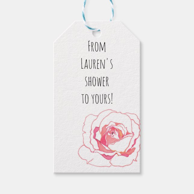 Étiquettes-cadeau Balises cadeaux de FÊTE DES MARIÉES ROSE ROSE ROSE (Devant)