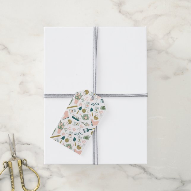 Étiquettes-cadeau Balises cadeaux de l'heure du jardin (Avec de la ficelle)