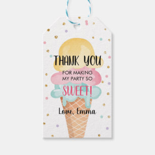 Étiquettes-cadeau Balises cadeaux de Merci Confetti Crème de glace r