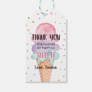 Étiquettes-cadeau Balises cadeaux de Merci Confetti Crème de glace r