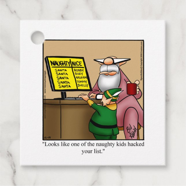 Étiquettes Cadeau Balises cadeaux de Noël amusant (Devant)