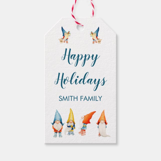 Étiquettes-cadeau Balises Cadeaux De Noël Avec Elfes (Devant)