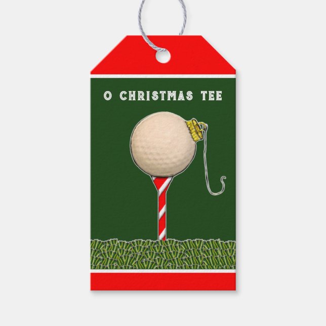 Étiquettes-cadeau Balises cadeaux de Noël de golf (Devant)