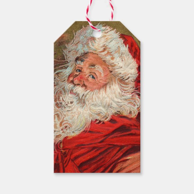 Étiquettes-cadeau Balises cadeaux de Noël du Père Noël allemand (Devant)