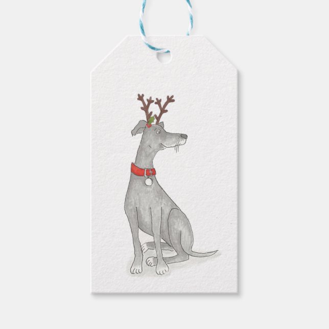 Étiquettes-cadeau Balises cadeaux de Noël Greyhound (Devant)