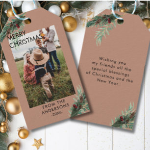 Étiquettes-cadeau Balises cadeaux de Noël photo personnalisées