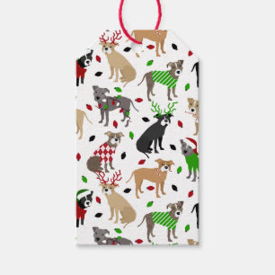 Étiquettes-cadeau Balises cadeaux de Noël Pitbull Chiens