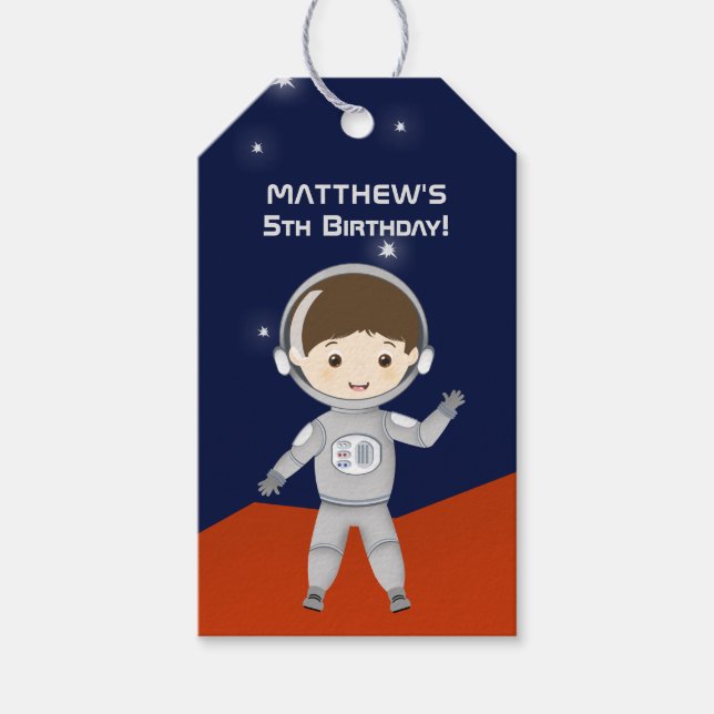 Étiquettes-cadeau Balises cadeaux de Space Explorer (Devant)