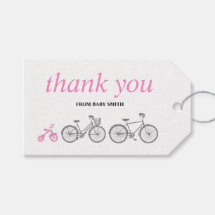 Étiquettes-cadeau Balises cadeaux de vélo rose