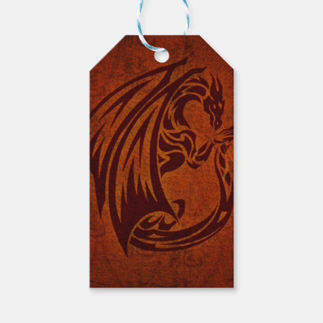 Étiquettes-cadeau Balises Cadeaux Dragon (Devant)