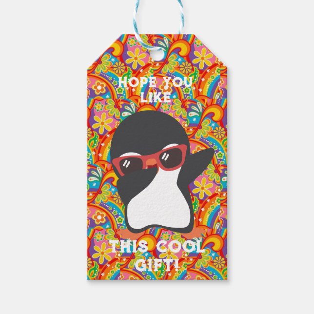 Étiquettes-cadeau BALISES CADEAUX DU cool PENGUIN (Devant)