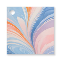 Balises cadeaux en papier marbré coloré