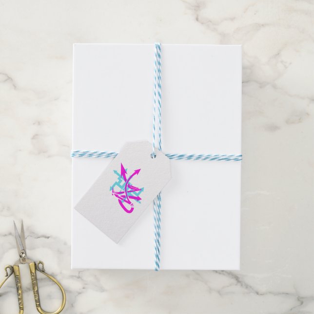 Étiquettes-cadeau Balises cadeaux Flèches Abstraites (Avec de laficelle)