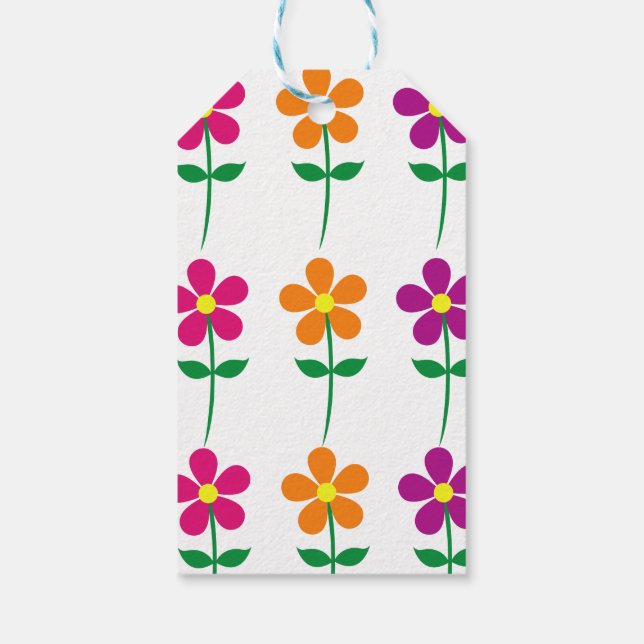 Étiquettes-cadeau Balises cadeaux Fleurs (Dos)