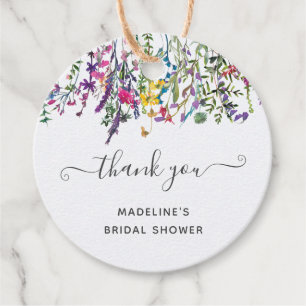Étiquettes Cadeau Balises cadeaux fleurs sauvages de Fête des mariée