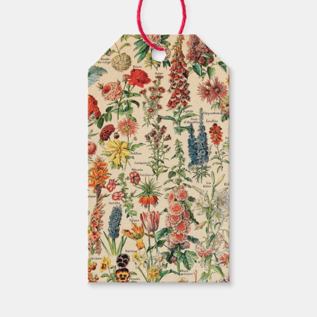 Étiquettes-cadeau Balises cadeaux Fleurs vintages (Devant)