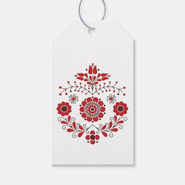 Étiquettes-cadeau Balises cadeaux - Floral scandinave (Devant)