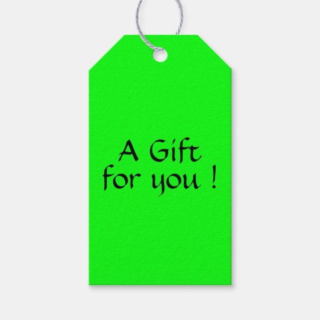 Étiquettes-cadeau Balises cadeaux fluorescentes vertes (Devant)