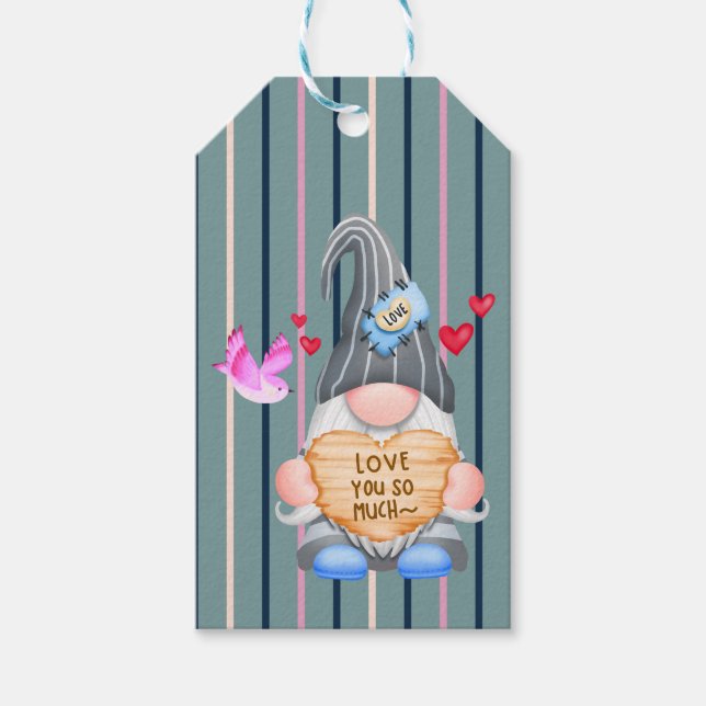 Étiquettes-cadeau Balises cadeaux Gnome Anniversaire (Devant)