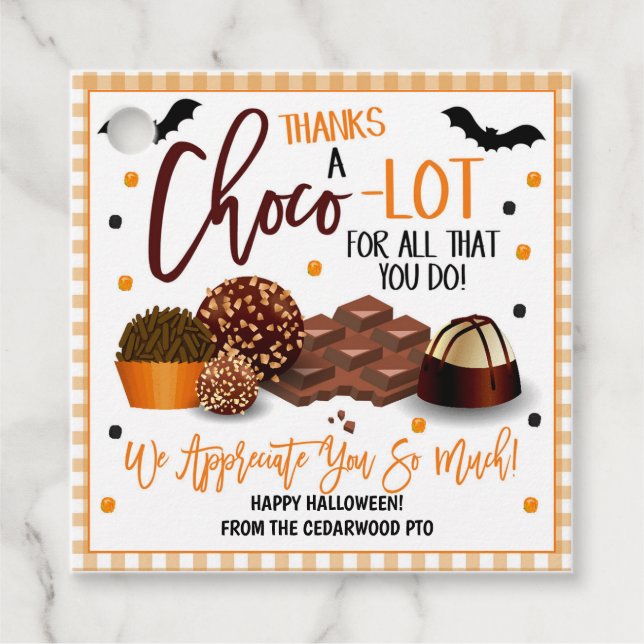 Étiquettes Cadeau Balises cadeaux Halloween Chocolate Candy (Devant)