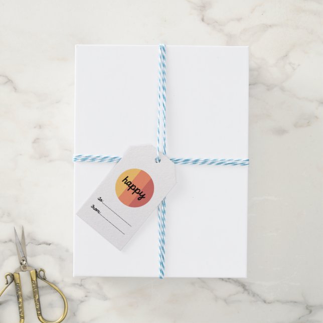 Étiquettes-cadeau Balises Cadeaux heureux (Avec de laficelle)