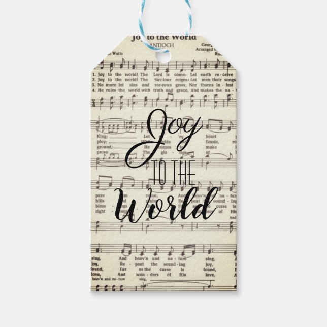 Étiquettes-cadeau Balises cadeaux Joy to the World (Devant)