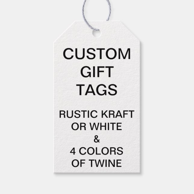 Étiquettes-cadeau Balises Cadeaux Kraft Personnalisées Modèle blanc (Devant)