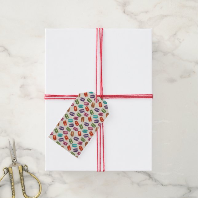 Étiquettes-cadeau balises cadeaux macarons (Avec de la ficelle)