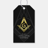 Balises cadeaux maçonniques noir et or | Freemason