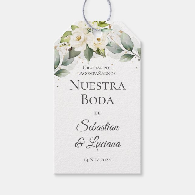 Étiquettes-cadeau Balises cadeaux Mariage Boho (Devant)