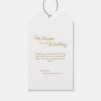 Balises cadeaux Mariage de calligraphie or simple