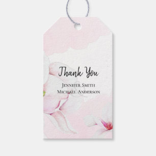 Étiquettes-cadeau Balises cadeaux Mariage Pink Magnolia Floral Budge