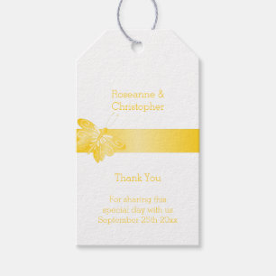Étiquettes-cadeau Balises Cadeaux mariages Papillon jaune