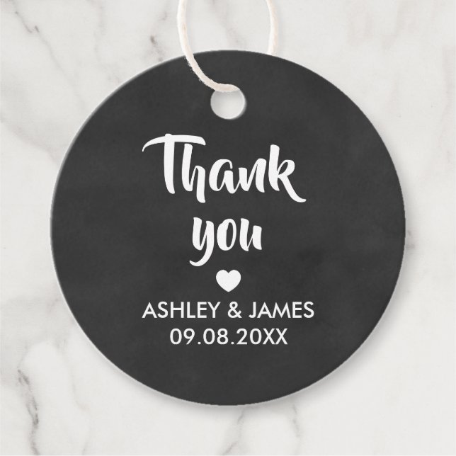 Étiquettes Cadeau Balises cadeaux Merci, tableau de bord Merci Maria (Devant)