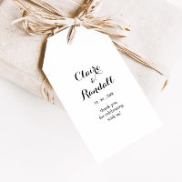 Balises cadeaux minimalistes Mariage noir et blanc