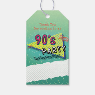 Étiquettes-cadeau Balises cadeaux Motifs à thème des années 90