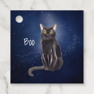 Étiquettes Cadeau Balises cadeaux Mystical Black Cat Halloween