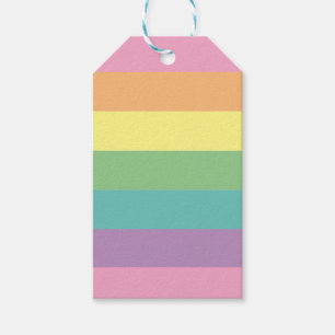 Étiquettes-cadeau Balises cadeaux Pastel Rainbow Stripe