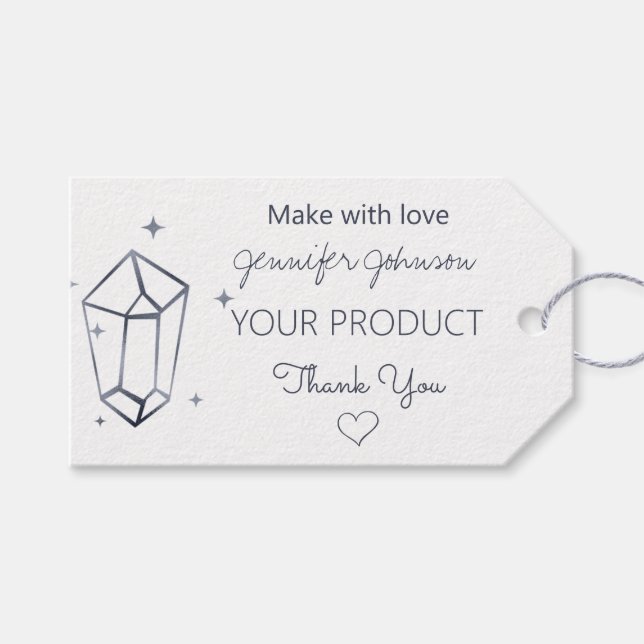 Étiquettes-cadeau Balises cadeaux personnalisées en gris foncé blanc (Devant (Horizontal))