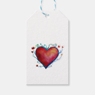Étiquettes-cadeau Balises cadeaux personnalisées Red Heart