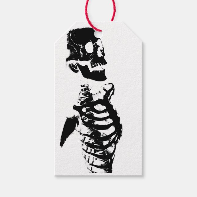 Étiquettes-cadeau Balises cadeaux personnalisées SKELETON (Devant)