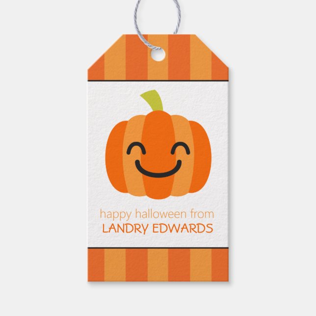 Étiquettes-cadeau Balises Cadeaux Personnalisés Jack-o'-lantern (Devant)